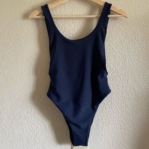NWT - Aerie One Piece Swimsuit, Navy Colored, Low Back, High Thigh Cutout